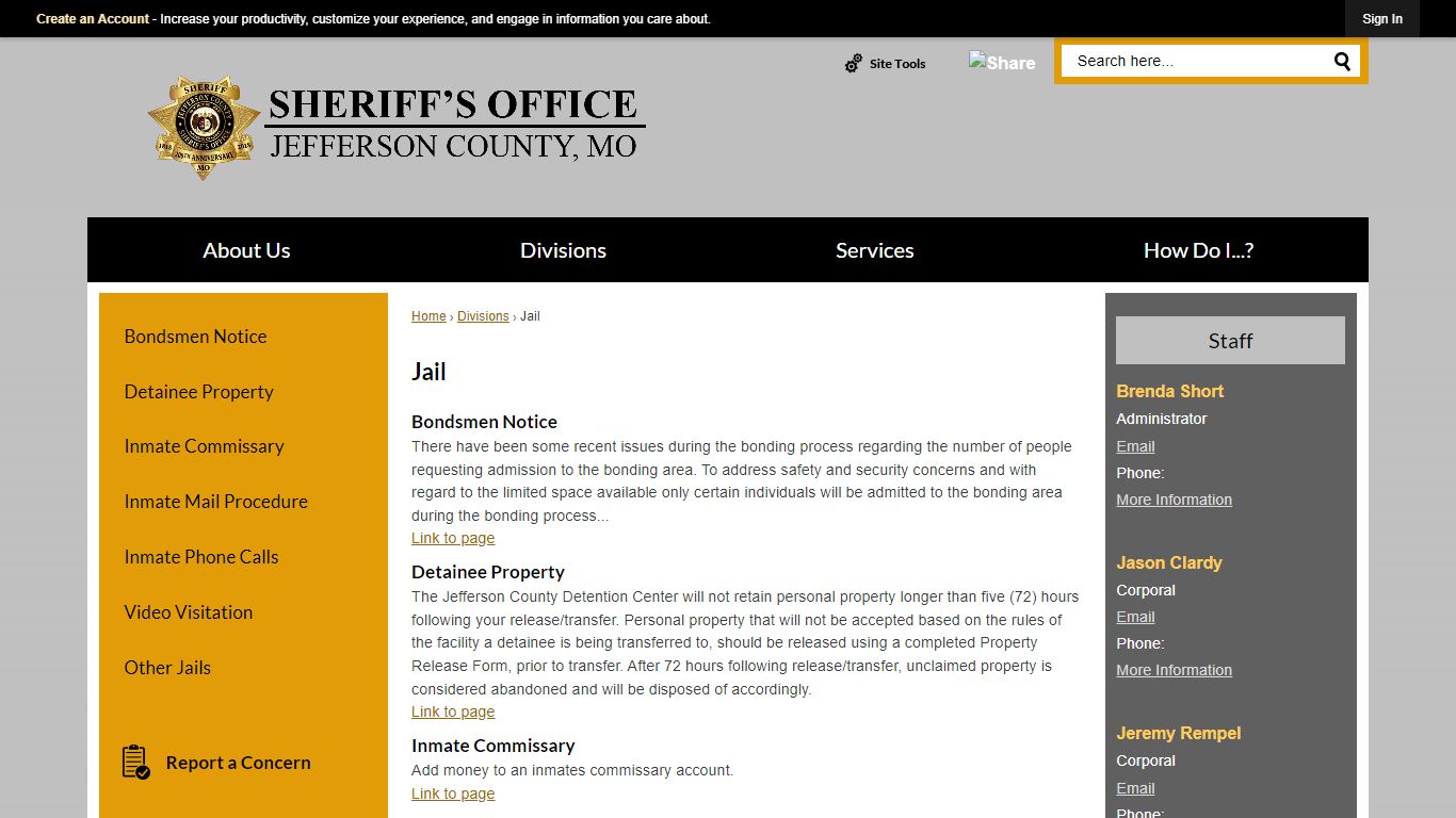 Jail | Jefferson Co Sheriff's Dept, MO