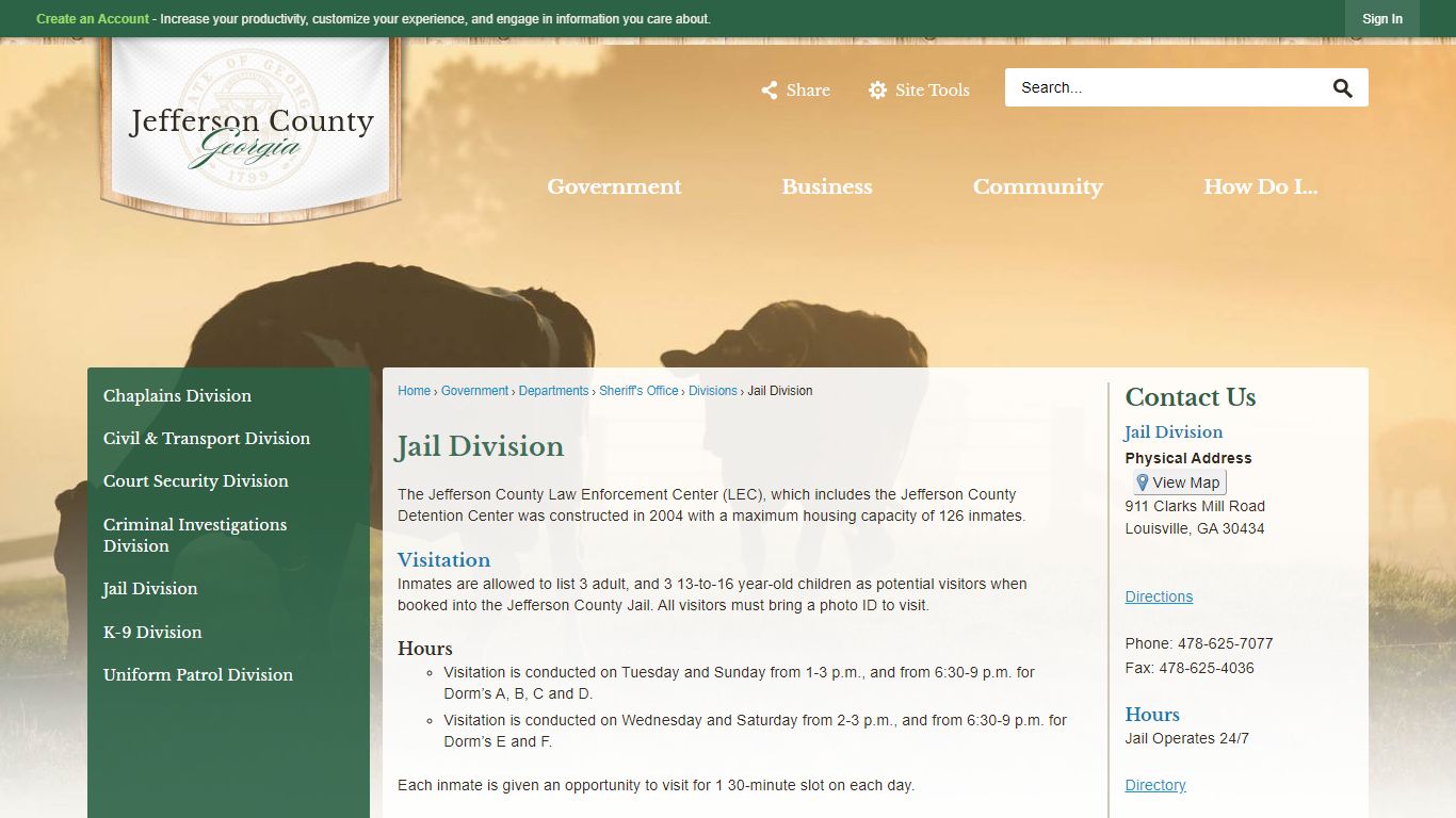 Jail Division | Jefferson County, GA - Official Website